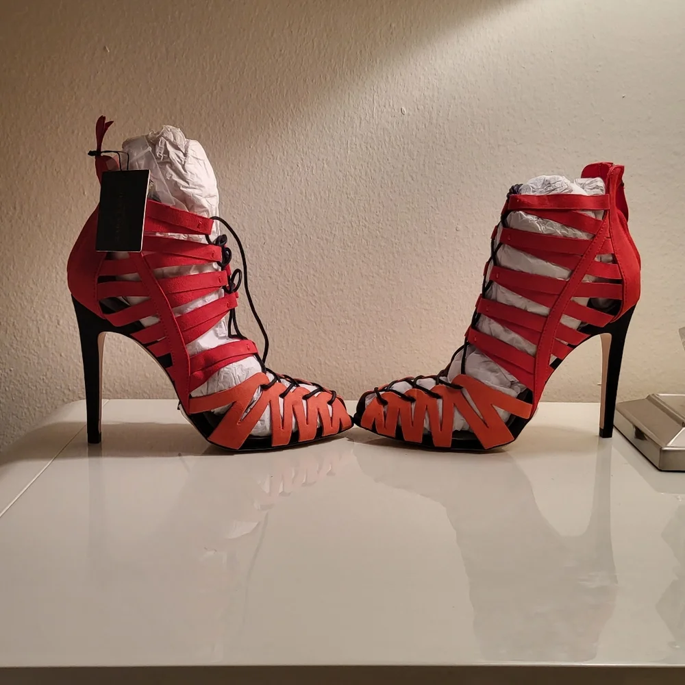 Zara heel sandals lacets size 9 - Picture 1 of 8